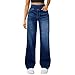 Jeans Damen High Waist Weites Bein - Stretchjeans Damen Mit Gummibund Schlupfjeans Weites Bein Jeanshose Mom Denimhose Baggy Y2K Straight-Hosen Oversized Locker Freizithose Hüftjeans