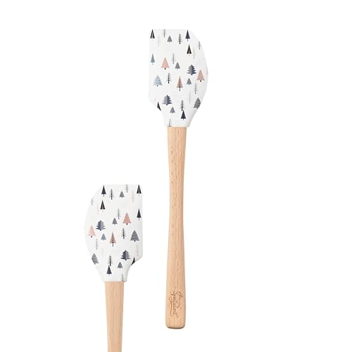 Tovolo Nordic Trees Wood Handled Spatulart Spatula for Food and Meal Prep, Baking, Mixing & Turning