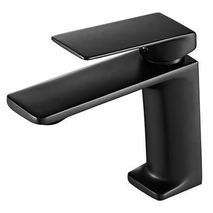 Robinet de salle de bains cascade noir en laiton élégant