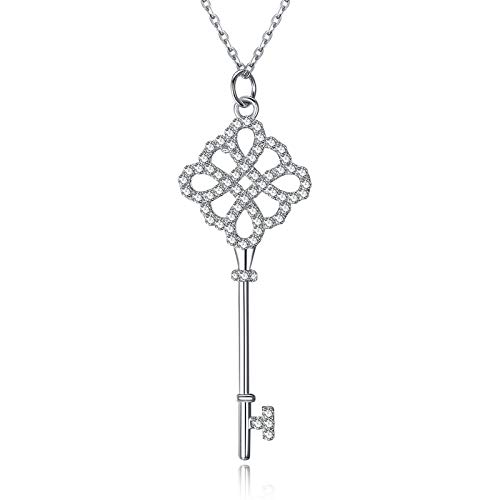 Pendentif clé argent 925 avec strass le cadeau d'anniversaire idéal pour elle