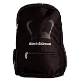 Black Crown - Mochila Focus para Padel, Exterior 30% Eva y 70% PVC, Interior 100% Poliéster, Diseño Ergonómico y Funcional, Ideal para Jugadores de Padel (Negro)