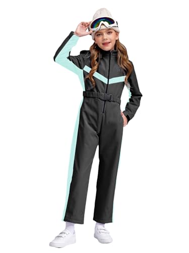 Kids Boys Girls Snowsuit One Piece Ski Suit Waterproof Winter Snow Suits Overalls Jumpsuit