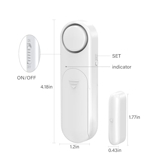Metak 2 Pack Door Alarms When Opened For Kid Safety/Home Security, 120Db Wireless Window Sensor Alert With Remote, Pool Door Alarm, Sliding Front Door For Entry In House, Garage thumb #1