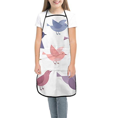 Fun Chef Apron Birds Flying Wing Beauty Child S Chef Apron Waterproof Apron For Kids Waterproof With Pocket For Cooking Baking Painting And Party