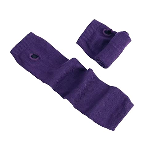 Image of Women's Long Knitted Fingerless Gloves Thumbhole Stretch Arm Warmers