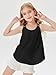 Girls Eyelet Flowy Tank Tops Cute Summer Spaghetti Strap Tops Kids Fashion Embroidery Sleeveless Shirts Black