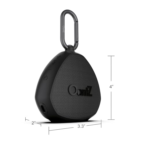 OontZ Clip Portable Wireless Bluetooth Speaker with Carabiner, 12W IPX7 Waterproof Outdoor Travel Speaker