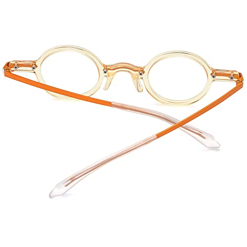 Image of HEPIDEM Acetate Glasses Frame Alloy Temple Men Small Retro Round Eyeglasses Women Optical Spectacles