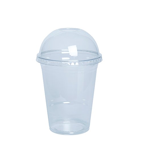 image for GUSTO [16 oz. - 50 Count Clear Plastic Cups With Dome Lids - Perfect f