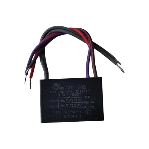 1pcs C61 4.5uF+5uF+6uF 250VAC 5 Wire Ceiling Fan Capacitor