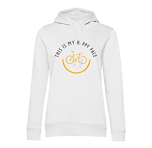 Sweat à capuche cyclisme This is My Happy Face cadeau idéal pour cycliste