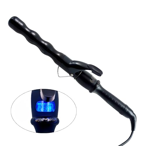 Image of Bubble Curling Wand 1.25 inch 32mm Beach Wave Curler with LCD Display, Ceramic Crimping Iron for Long Hair