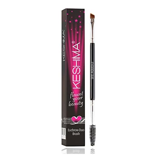 Duo Eyebrow Brush by Keshima - Premium Quality Angled Eye Brow Brush and Spoolie Brush