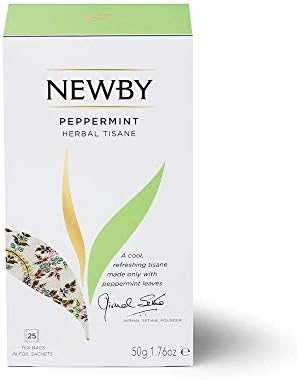 Newby Peppermint Tea Bag | 25 Counts | Soothing Peppermint Leaves With Fresh Minty Taste | Cooling Mint Tea | 50 g