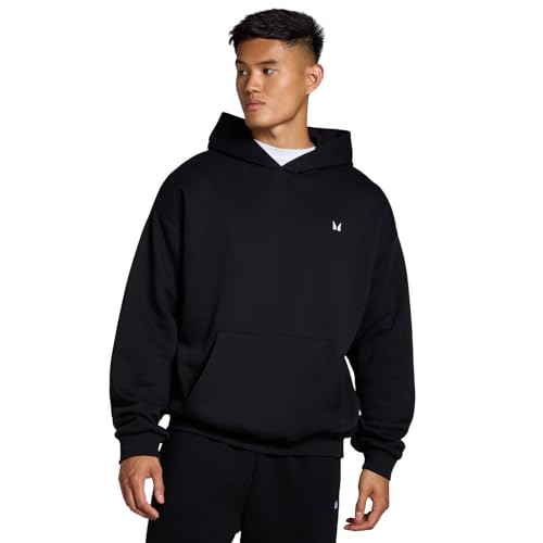 Myprotein Mens Rest Day Oversized Hoodie Black | Soft-Touch Cotton-Rich Hoodie | Oversized Fit Everyday Loungewear Sweatshirt - M