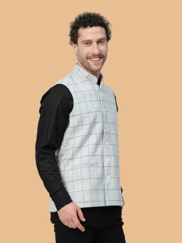 Image of Vastraa Fusion Men's Pure Wool Export-Quality Indian Traditional Nehru Jacket /Woolen Jacket For Men