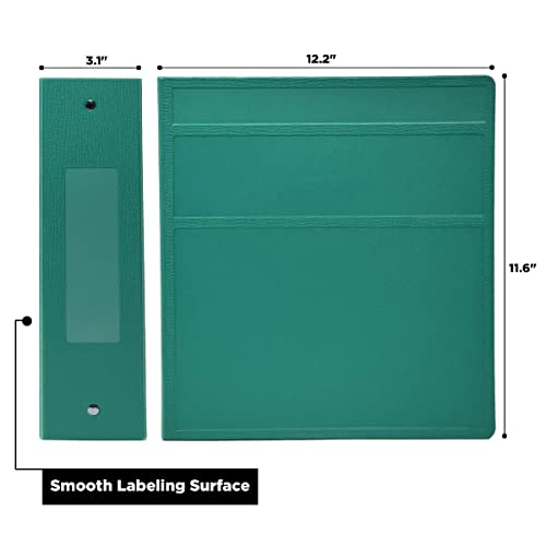 Carstens 3- Inch Heavy Duty 3-Ring Binder - Side Opening, Teal #TOP2