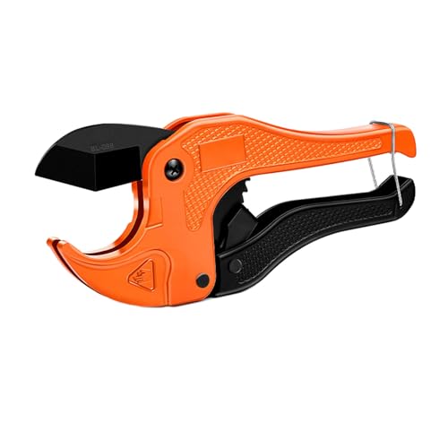 Cortador de tubos, tijeras de trinquete de aluminio, cortador de tubos de PVC/PU/PP, herramienta manual de corte de manguera para sistemas de riego de jardín, herramienta de corte de fontanería
