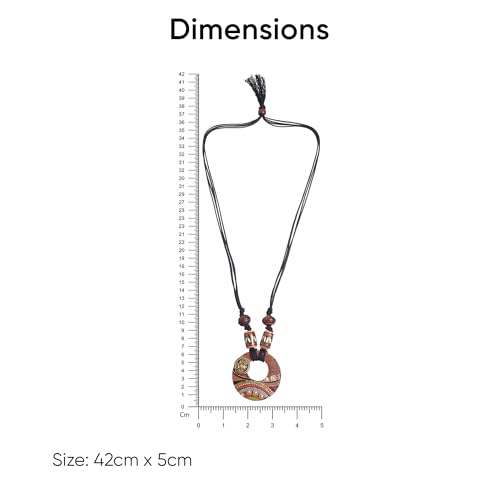 Image of AAKRITI ART CREATIONS Boho & Tribal Handcrafted Necklace Collection | Jute, Wooden & Brass Pendant Designs | Ethnic Collar, Loop & Statement Jewelry for Women | Artisan Festival & Everyday Wear