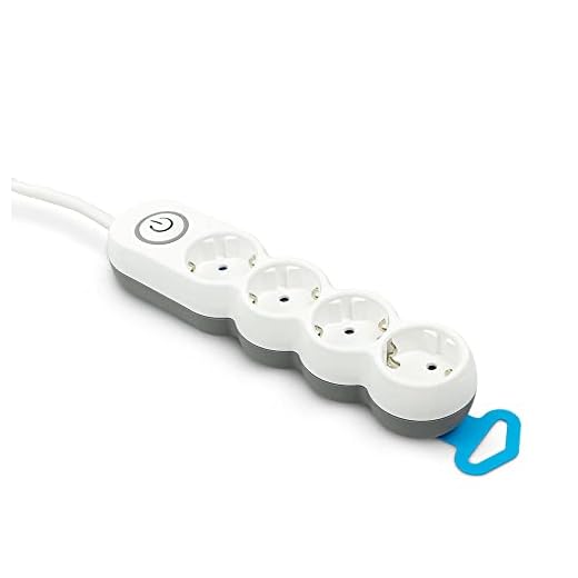 Garza - Base múltiple con 4 enchufes, Cable de 1.4 Metros, Enchufe Plano, con Interruptor, Protección Infantil, Blanco