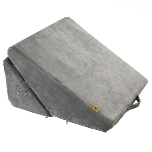 ERRULAN Bed Wedge Pillow with Portable Handle, Knee Wedge Pillow for Completely Bed Bound, Bed Rest Pillow for Hospital Room and Bedroom