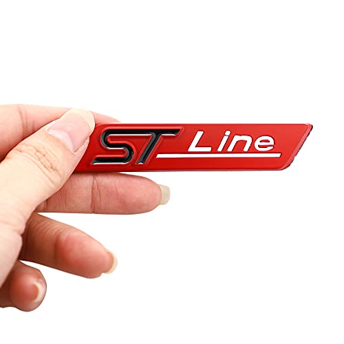 Emblema ST 3D de metal cromado y rojo, insignia de alta calidad para maletero Ford 4