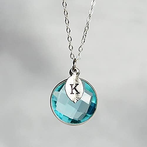 Susabella Aquamarine Necklace, March Birthstone Jewelry, Gold or Silver, Gift for Her, Birthday Present - Image 2