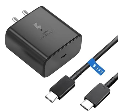 Image of Etguuds Charger Compatible with Samsung 45W New Upgraded Charger Power Adapter for Super Fast Charging Compatible with 3.3 FT Fast Charging Cable Compatible with Samsung M35 5G / S24