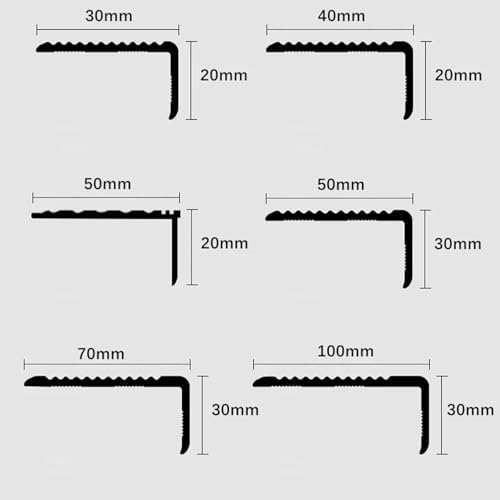 Protector antideslizante for escaleras con borde de aluminio de 3 piezas adaptable 5