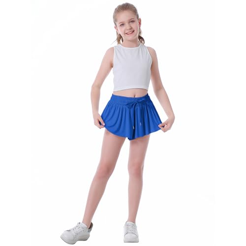 Flowy Shorts for Girls Butterfly Shorts for Kids Teens Preppy Tennis Running Athletic Shorts with Liner3