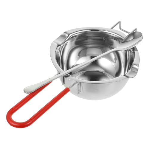 MAGICLULU Melting Pot Set Cheese Fondue Pot Chocolate Melt Pot Wax Melter Pot Mixing Spoon Stainless Steel for Easy Use Random