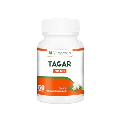VitaGreen TAGARA - For Better Sleep Wellness, 100% Natural, Herbal Dietary Supplement, 500 mg, (60 Capsules)