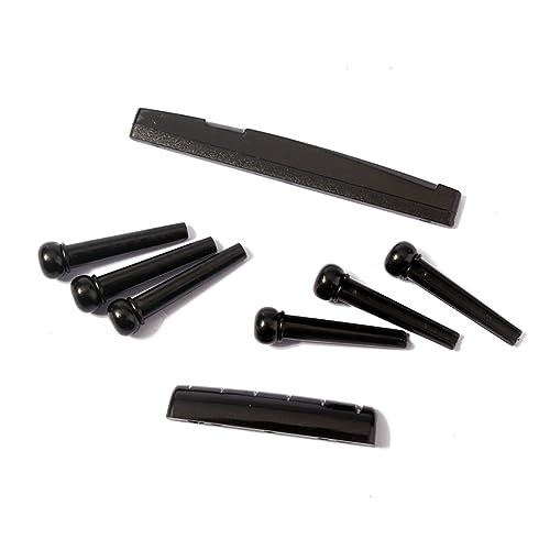 BESTonZON Guitar Saddle Bridge Nuts Set Black Guitar Accessories Guitar Nut Guitar Saddle for Folk Guitar