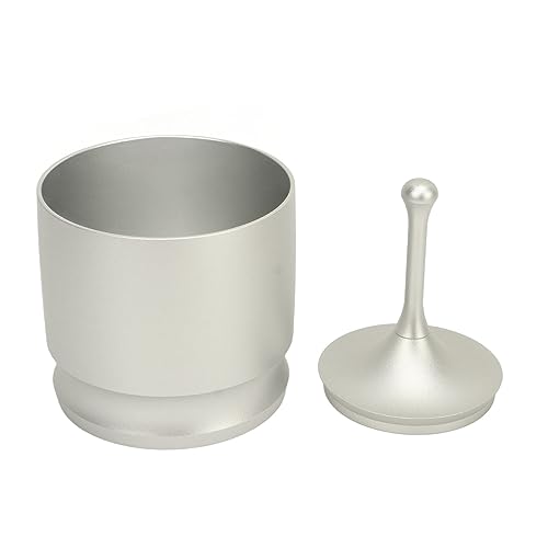 Coffee Dosing Rings Press 58mm Aluminum Alloy Coffee Powder Picker Coffee Dose Cup Anti Flying Powder Cup Coffee Accessories(Silver)