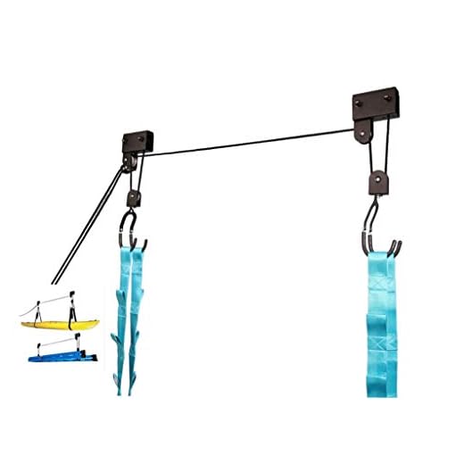 Mrhardware Kayak Hoist Quality Garage Storage Canoe Lift with 100 lb Capacity Even Works as Ladder Lift and Bike Premium Quality