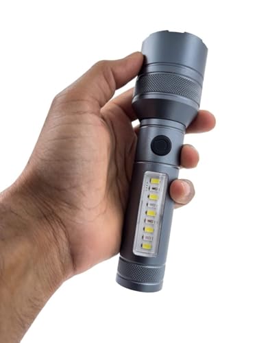 Image of RL-M15 Professional 100W LED Flashlight | Super Bright Long Range Torch | Telescopic Zoom | Rechargeable Type-C for Emergency Use