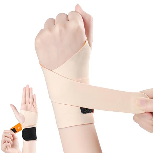 GOKEI 手首サポーター 【理学療法士推薦】 二重加圧 薄手 軽量 巻き取り 固定 腱炎 手首 サポーター 薄型 プロテクター 左手用 右手用 男女兼用 男性用 女性用 マウスパッド 手首 レディース 手のサポーター ベージュ 左手用