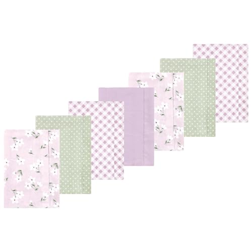 Luvable Friends Hudson Baby Flannel Burp Cloths 7pk, Purple Floral