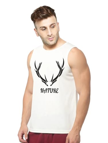 Image of Men's Sleeveless T-Shirt - 100% Pure Cotton, Nature Print - Comfortable Breathable Gym Tank Top