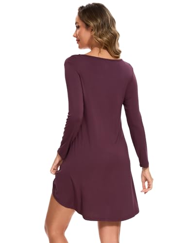 Image of GYS Womens Bamboo Viscose Nightgown Super Soft Lightweight Night Shirts for Sleeping
