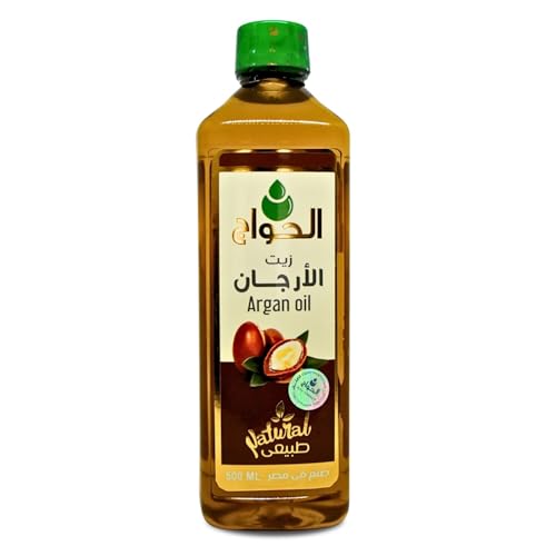 bonballoon Pure & Natural Argan Oil Cold Pressed Al Hawaj Elhawag El Hawag Concentrated Crude Perfect Useful Hair & Nails & Skin (1 Pack = 17.64 oz / 500 ml) زيت الأرجان الحواج