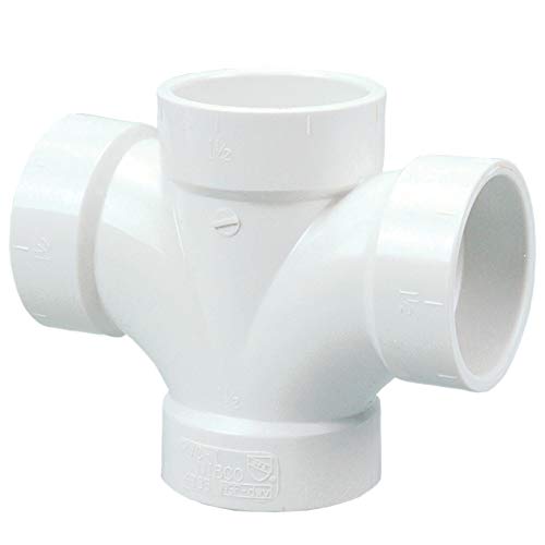NIBCO 4835R 3X3X2X2 Hub x Hub x Hub Double Sanitary Tee PVC