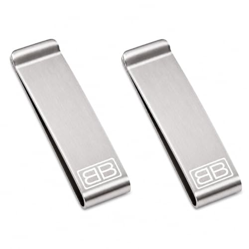 Image of Brooklyn Bridge Stainless Steel Money Clip Wallet, Slim Metal Cash and Card Holder Metal Construction with a Secure Cash Clip Holds Folded Notes and Cards, offering a Slim Compact Format for Pockets.
