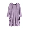 Hoodies for Women UK Loose Lightweight Tunic Hooded Drawstring Long Sleeve Sweatshirts Oversized Long Pullover Tops with Pockets Plain Casual Longline Sweaters Autumn Jumper PP2 XXL