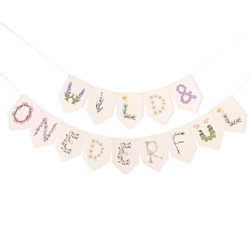 Image of Wild and Onederful Hanging Banner - Wild One Baby Girl Birthday Banner, Wildflower Baby Shower Party Decorations, Market Farmers Birthday Party Supplies, Cake Smash Photo Props