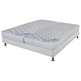 Ferme EBAC Literie Matelas Montana + sommier tapissier Omega - 2x90x190 - Mousse - Hauteur 18 cm
