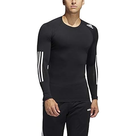 Camiseta de hockey adidas para hombre, capa base estándar, negra, XXL Cover