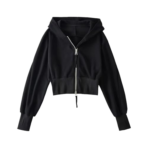 Veste de survêtement courte femme veste de sport zippée avec manches longues