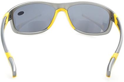 Eyekepper Fashion Sports Bifocal Sunglasses TR90 Unbreakable Outdoor Readers Baseball Running Fishing Driving Golf Softball Hiking Grey Frame Grey Lens +2.5 - 3