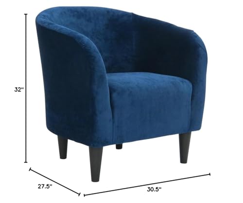 Sillón Curvo Piel Tela Azul miniatura 2